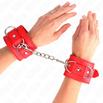 KINK - 3 RETENCIONES DE MUÑECA D-RING AJUSTABLES ROJO 17,5-25 CM X 6 CM