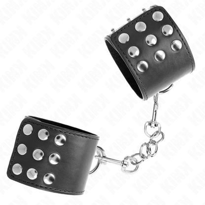 KINK - BLACK ADJUSTABLE SNAP FASTEN WRIST 19-24 CM X 5.5 CM