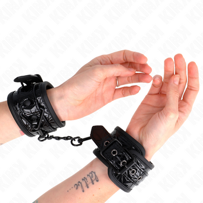 KINK - PULSERA ESTÁNDAR NEGRA CON DIAMANTES AJUSTABLE 17-26 CM X 5,5 CM