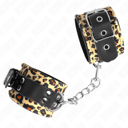 KINK - RETENCIÓN DE MUÑECA DE CUERO REAL LEOPARDO AJUSTABLE 18-29 CM X 5,5 CM