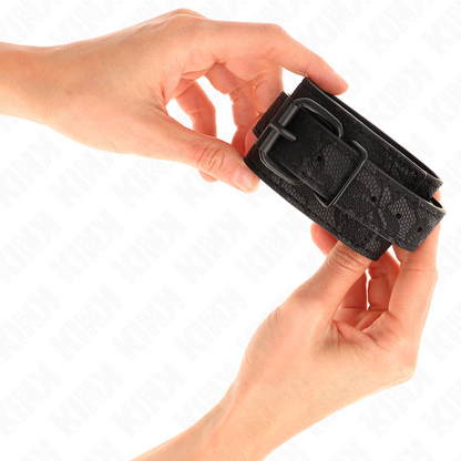 KINK - ADJUSTABLE DARK LACE COVERED CUFFS BLACK 19-26 CM