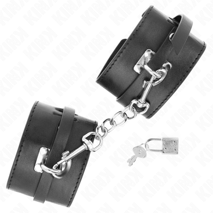 KINK - DELUXE BLACK ADJUSTABLE LOCKING WRIST CHAINS 5.5-8.5" X 2.5"