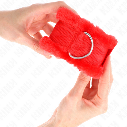 KINK - PULSERA ROJA DE PIEL SINTÉTICA AJUSTABLE 17-31 CM X 7 CM
