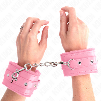 KINK - PREMIUM PINK FUR LINING WRIST WITH ADJUSTABLE PINK BELT 17-29 CM X 6 CM