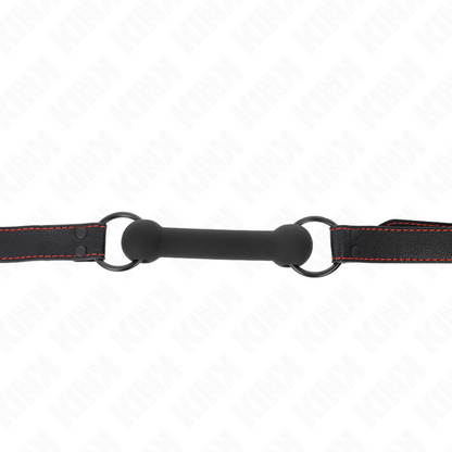 KINK - MORDAZA DE HUESO CON ASA DE CUERO NEGRA AJUSTABLE 41-57 CM