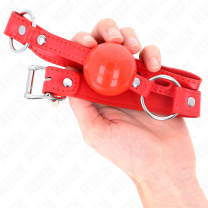 KINK - MORDAZA BOLA TPE 4 CM CON CERRADURA ROJO 60 x 2 CM