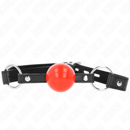 KINK - BOLA DE MORDEDURA 4 CM CON CERRADURA BOLA ROJA CORREA NEGRA 60 x 2 CM