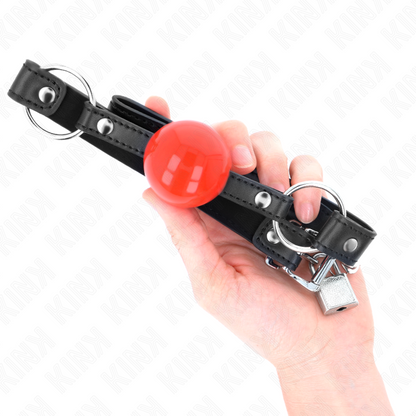 KINK - BOLA DE MORDEDURA 4 CM CON CERRADURA BOLA ROJA CORREA NEGRA 60 x 2 CM