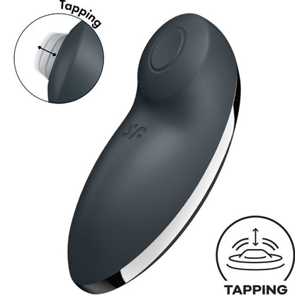 SATISFYER - TAP &amp; CLIMAX 2 VIBRATOR AND STIMULATOR GRAY