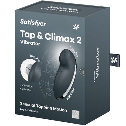 SATISFYER - TAP &amp; CLIMAX 2 VIBRATOR AND STIMULATOR GRAY