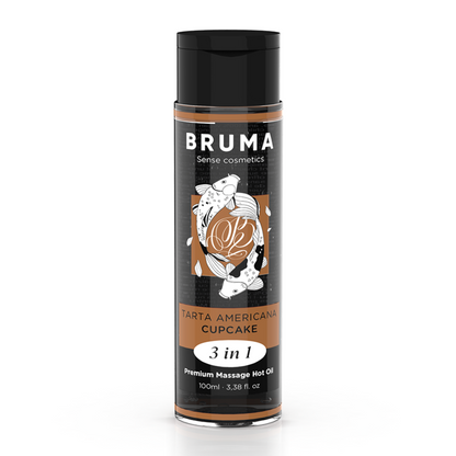 BRUMA - ÓLEO DE MASSAGEM PREMIUM EFEITO CALOR SABOR CUPCAKE 3 EM 1 - 100 ML