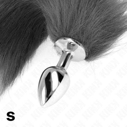 KINK - ANAL PLUG SIZE S 7 X 3 CM WITH SYNTHETIC TAIL 40 CM GRAY AND WHITE