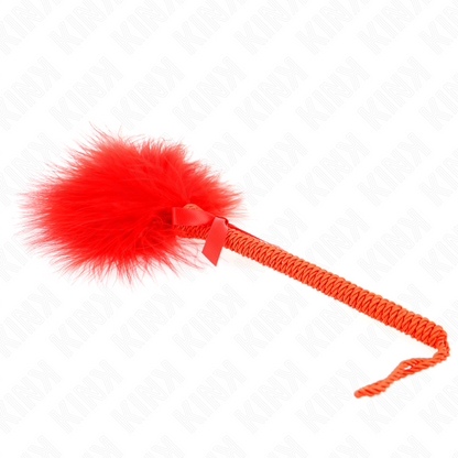 KINK - NYLON ROPE WAND WITH TICKLING FEATHERS AND RED BOW 25 CM