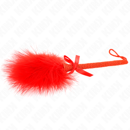 KINK - NYLON ROPE WAND WITH TICKLING FEATHERS AND RED BOW 25 CM
