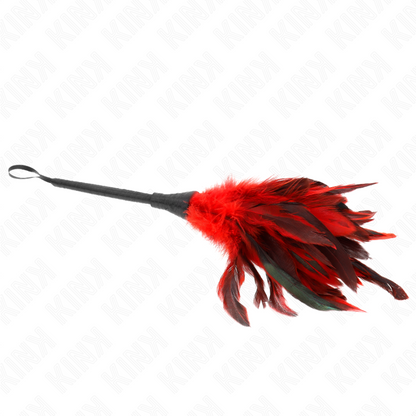 KINK - RED HORN-SHAPED CHICKEN FEATHERS 36 CM
