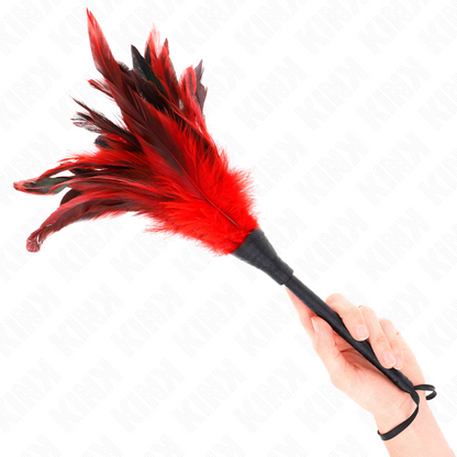 KINK - RED HORN-SHAPED CHICKEN FEATHERS 36 CM