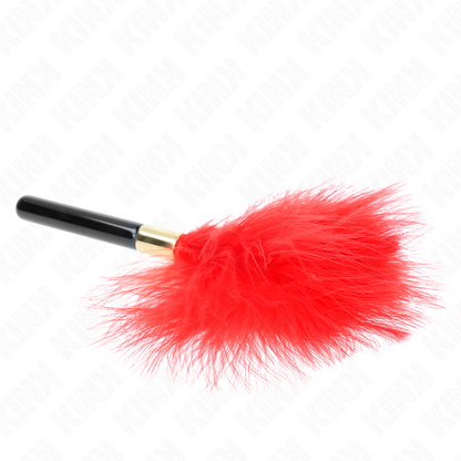 KINK - PLUMAS DE COSQUILLAS METAL DORADO ROJO 18 CM