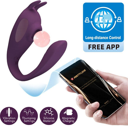 PRETTY LOVE - ESTIMULADOR Y VIBRADOR SHEY APLICACIÓN GRATUITA LARGA DISTANCIA VIOLETA