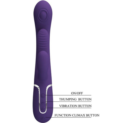 PRETTY LOVE - SHANIA TRIPLE RABBIT VIBRADOR MULTIFUNCIONAL ROXO