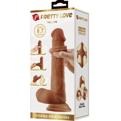 PRETTY LOVE - DILDO REALISTA ALTO 22 CM MARRÓN