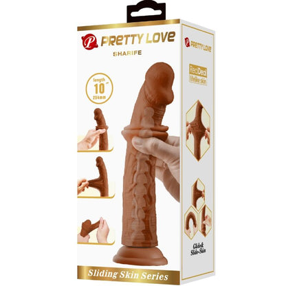 PRETTY LOVE - REALISTIC DILDO SHARIFE 25 CM BROWN