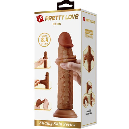 PRETTY LOVE - KEON DILDO REALISTA 21 CM MARRÓN