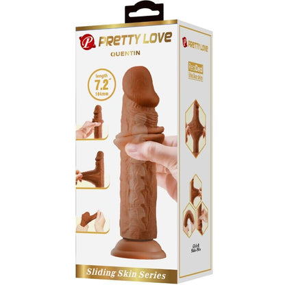 PRETTY LOVE - QUENTIN DILDO REALISTA 18 CM MARRÓN