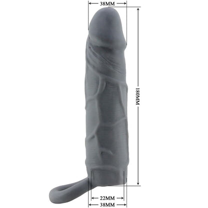 PRETTY LOVE - FUNDA PARA PENE DE PIEL REALISTA GRIS OSCURO