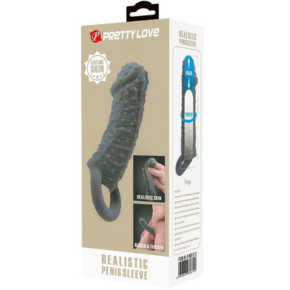 PRETTY LOVE - REALISTIC PENIS ENLARGEMENT AND DELAY SLEEVE MODEL 2 GRAY
