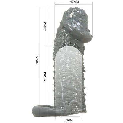 PRETTY LOVE - REALISTIC PENIS ENLARGEMENT AND DELAY SLEEVE MODEL 2 GRAY