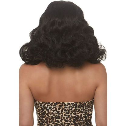 LEG AVENUE - RETRO CURLY WIG WITH LUMINISCENT BLACK FRINGES