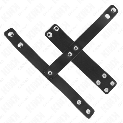 KINK - LEATHER COCK RING WITH ADJUSTABLE BALL DIVIDER