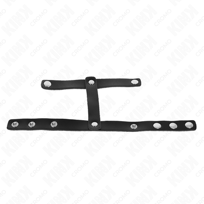 KINK - ADJUSTABLE LEATHER PENIS RING AND POUCH DIVIDER INK