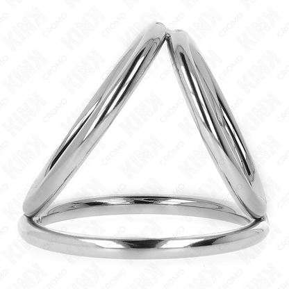 KINK - ANILLO DE PENE TRIPLE DE METAL CROMADO 3,8 CM A 5 CM MODELO 2