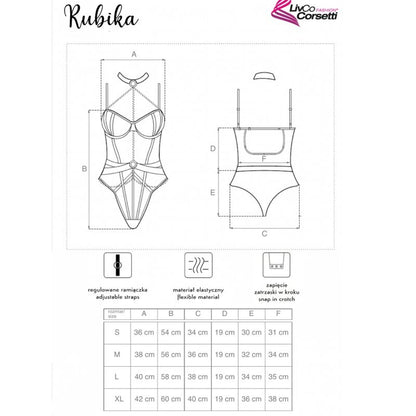 LIVCO CORSETTI FASHION - RUBIKA LC XG079 BODY WITH GARGANTILLA NEGRO S