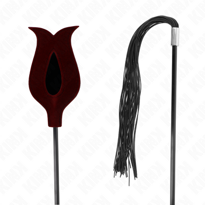 KINK - LÁTIGO CON BORLA DE SILICONA EN FORMA DE ROSA 45 CM