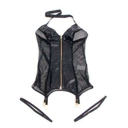 SUBBLIME - 954444 VESTIDO SEXY DE PUNTO DE CUERO NEGRO S/M