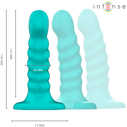 INTENSE - BUFFY VIBRADOR TALLA S DISEÑO ESPIRAL 10 VIBRACIONES CONTROL REMOTO AZUL