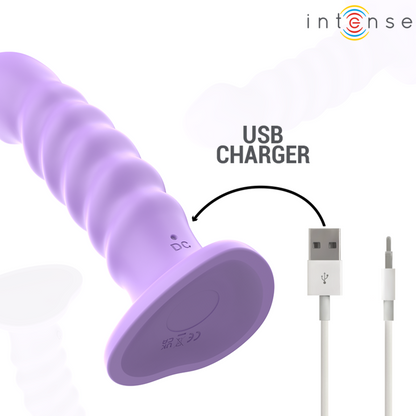 INTENSE - BRENDA VIBRADOR TALLA M DISEÑO ESPIRAL 10 VIBRACIONES MORADO CONTROL REMOTO