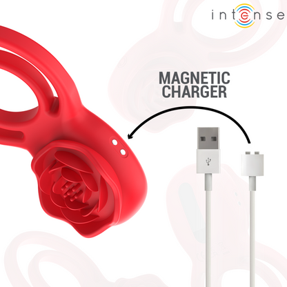INTENSE - GAIL ESTIMULADOR ROSE 10 VIBRACIONES ROJO MANDO A DISTANCIA