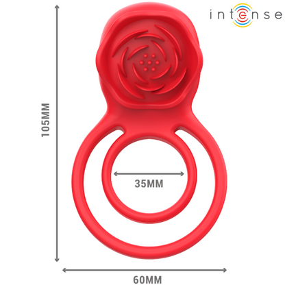 INTENSE - GAIL ESTIMULADOR ROSE 10 VIBRACIONES ROJO MANDO A DISTANCIA