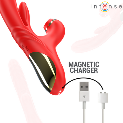 INTENSE - KAROL MULTIFUNCTION VIBRATOR IMPULSE &amp; STIMULATION &amp; SUCTION RED
