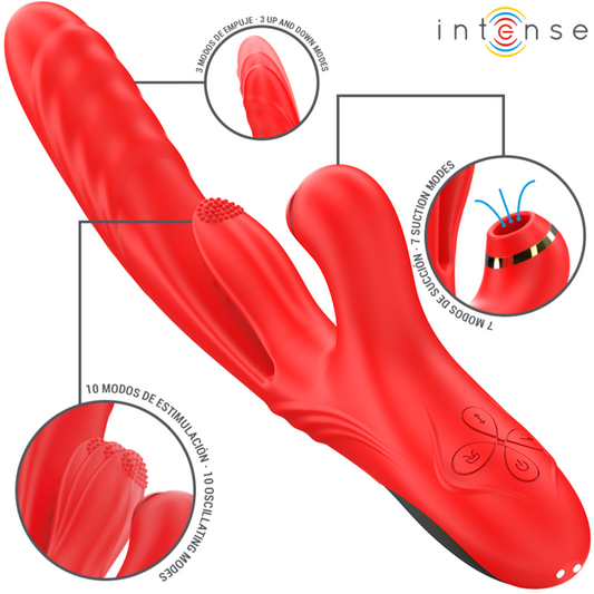 INTENSE - KAROL MULTIFUNCTION VIBRATOR IMPULSE &amp; STIMULATION &amp; SUCTION RED