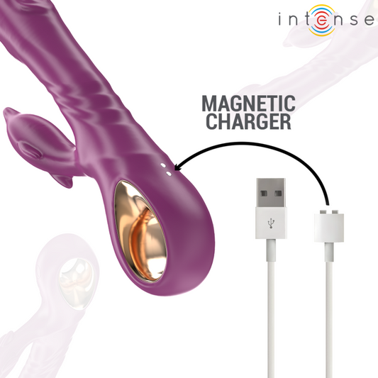 INTENSE - HALLE MULTIFUNCTIONAL VIBRATOR WITH PURPLE DOLPHIN STIMULATING TONGUE
