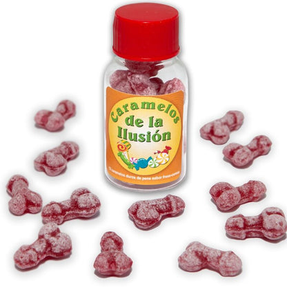 DIABLO PICANTE - 12 STRAWBERRY/CHERRY PENIS-SHAPED ILLUSTRATED SWEETS