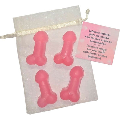 DIABLO PICANTE - 4 MINI PINK PENIS-SHAPED SCENTED SOAPS