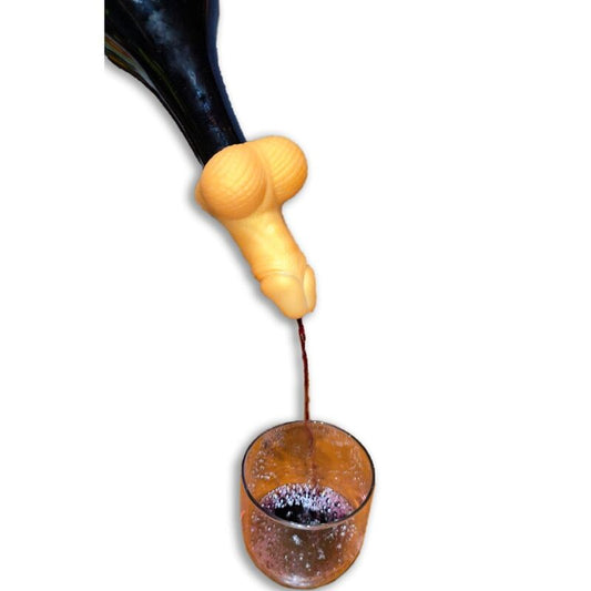 DIABLO PICANTE - GOLDEN PENIS-SHAPED WINE DECANTER