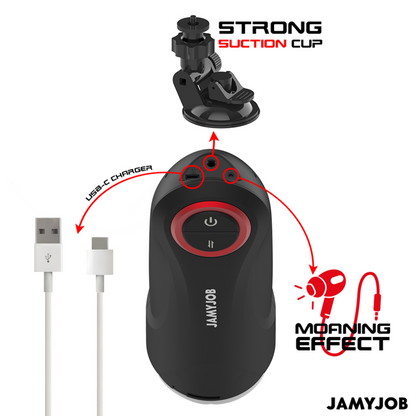 JAMYJOB - MASTURBADOR AUTOMÁTICO DE VAGINA POR GRAVEDAD 5 MODOS DE SUCCIÓN