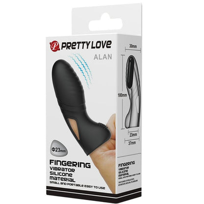 PRETTY LOVE - VIBRADOR DE DEDO DE SILICONE ALAN PRETO