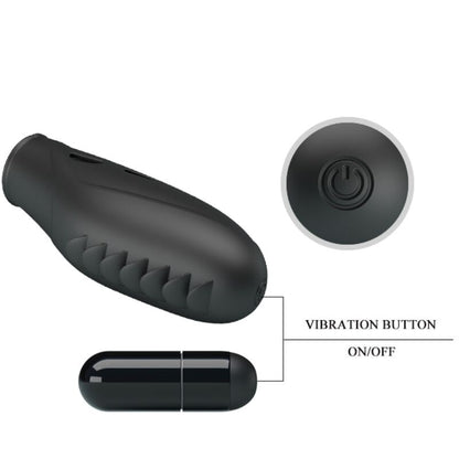 PRETTY LOVE - BLACK SILICONE FINGER VIBRATOR